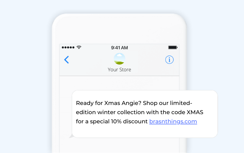 Holiday ecommerce SMS template