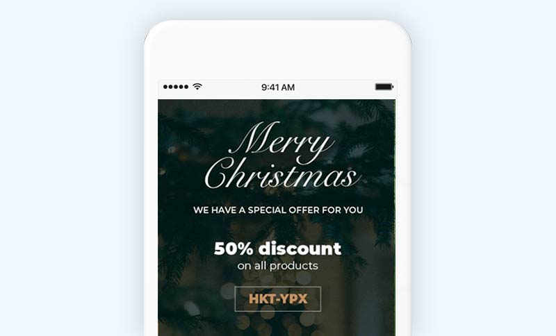 Holiday sale eCommerce email example