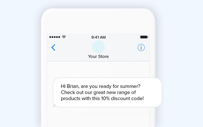 Ecommerce SMS marketing template